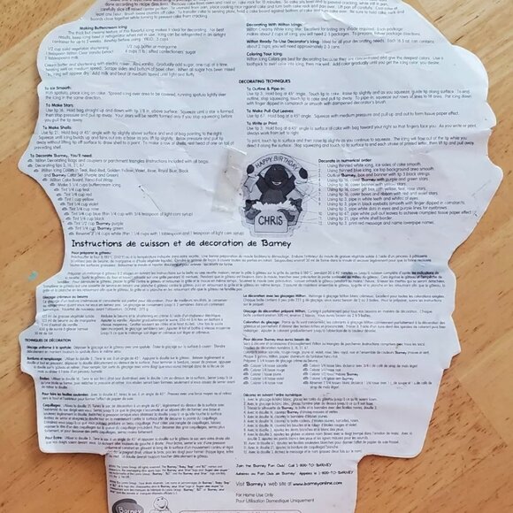 Wilton Barney Cake Pan 2105-3450 with Original Instructions - Picture 7 of 9